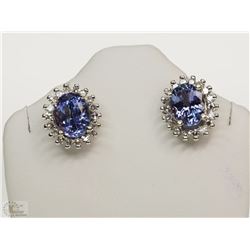 #25-14KT GOLD TANZANITE & DIAMOND EARRINGS