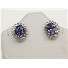 Image 1 : #25-14KT GOLD TANZANITE & DIAMOND EARRINGS
