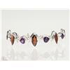Image 1 : #27-STERLING SILVER GARNET AND AMETHYST BRACELET