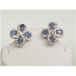 #30-STERLING SILVER SAPPHIRE EARRINGS & RING SET