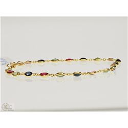 #31-18KT GOLD MULTI-COLORED SAPPHIRE BRACELET