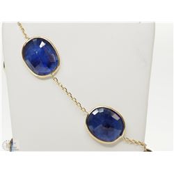 #35-14KT GOLD ENHANCED SAPPHIRE BRACELET