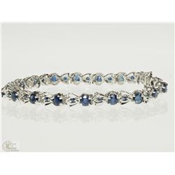 #38-STERLING SILVER SAPPHIRE BRACELET