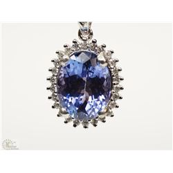 #40-14KT GOLD TANZANITE & DIAMOND PENDANT
