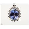 Image 1 : #40-14KT GOLD TANZANITE & DIAMOND PENDANT