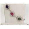 Image 1 : #43-STERLING SILVER RUBY EMERALD & SAPPHIRE