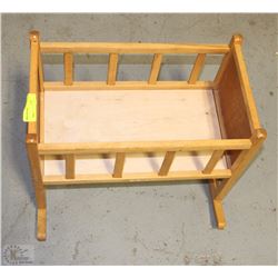 WOODEN ROCKING DOLL CRADLE