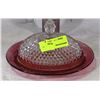 Image 1 : ROSE COLOURED DEPRESSION GLASS BUTTER DISH