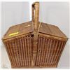 Image 1 : WOVEN WICKER PICNIC BASKET