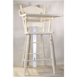 VINTAGE WHITE HIGH CHAIR WITH EATING TRAY