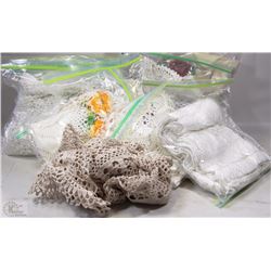 BOX OF ASSORTED DOILIES & MORE