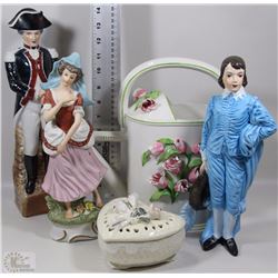 FLAT WITH FLOWER CERAMIC WATERING CAN, HEART