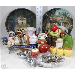 BOX WITH GLASS BOWL AND CERAMIC FRUIT S+P SHAKERS