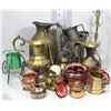 Image 1 : BOX WITH A MIX OF BRASS AND METAL ITEMS; VASES