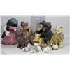 Image 1 : BOX OF CERAMIC+PORECLAIN CAT FIGURINES