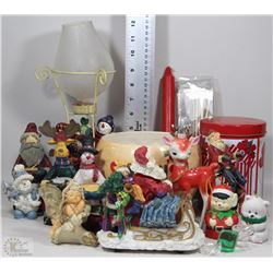 BOX OF XMAS DECOR- FLAMELESS TEA LIGHT LAMP