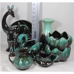 BOX OF GREEN/BLACK DECORATIVE ORNAMENTS CANDY