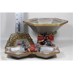 BOX WITH OCTAGON SHAPED RAISED BOWL,TRAY,NAPKIN