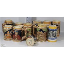 BOX OF 11 BEER STIENS OF MATCHING STYLE+THEME
