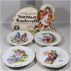 FLAT WITH NORMAN ROCKWELL ORNAMENT+4 GOLD TRIM