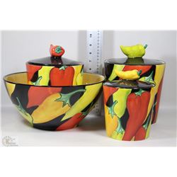 7 PC HOT PEEPER SET INCLUDES 3 CANNISTERS WITH