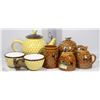 Image 1 : FLAT OF BEE HIVE THEMED TEA POTS AND CUPS, ETC