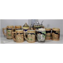 BOX OF 9 BEER STIENS OF SIMILAR THEME AND STYLE