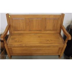 WOODEN INDOOR/OUTDOOR BENCH WITH STORAGE