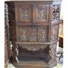 Image 1 : LARGE WOOD CARVED CABINET WITH 2 UPPER