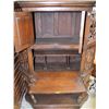 Image 2 : LARGE WOOD CARVED CABINET WITH 2 UPPER