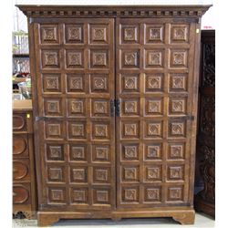 WOOD CARVED 2 DOOR CLOSET ARMOIRE