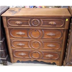 WOODEN 4 DRAWER LOCKABLE DRESSER