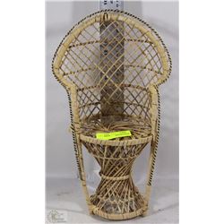 WICKER HIGH BACK CHAIR FOR DOLLS