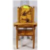 Image 1 : WOODEN DOLL HIGH CHAIR WITH FISH CARVED DESIGN
