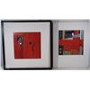 Image 1 : SET OF 2 IKEA ABSTRACT ART PICTURES ONE FRAMED