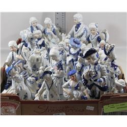 LARGE COLLECTION OF WHITE/BLUE WITH GOLD DETAILING