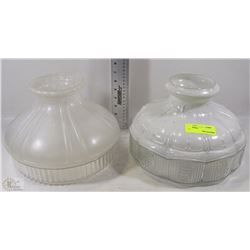 FLAT OF 2 GLASS CHANDELIER SHADES