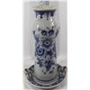 Image 1 : CERAMIC VASE, PLATE WITH BLUE FLOWERS AND STAMPED
