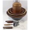 Image 1 : FLAT OF ASSORTED WOODEN BOWLS VARIOUS SIZES