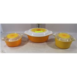 6PC MATCHING SET OF PYREX BOWLS WITH SUNFLOWER