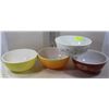 Image 1 : SET OF 4 LARGE SIZED PYREX BOWLS - NON MATCHING