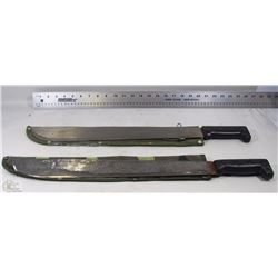 LOT OF 2 MACHETS WITH BLADE COVERS