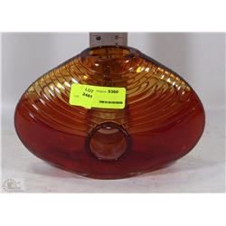 AMBER COLORED VASE WITH A UNIQUE DESIGN