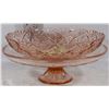 Image 1 : ROSE COLORED GLASS SALAD BOWL+CAKE PLATE
