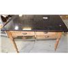 Image 1 : GRANITE TOP TABLE WITH 2 SMALL DRAWERS AND 2 LRG