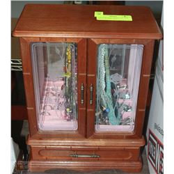 LARGE MUSICAL JEWELLERY BOX FILLED W/JEWELLERY