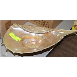 LARGE HANDMADE ART GLASS BOWL FROM POLAND