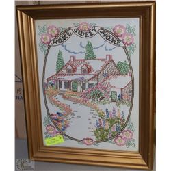 "LARGE HOME SWEET HOME" SAMPLER FRAMED