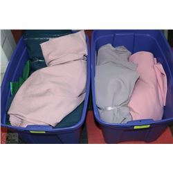 2 TOTES WITH ASSORTED FABRICS
