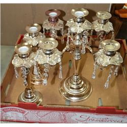 BRASS CANDLE STICK HOLDERS WITH CANDLEBRA